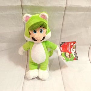 World of Nintendo Mario Bros U Cat Luigi Green Plush 8" plush 2015 Tags